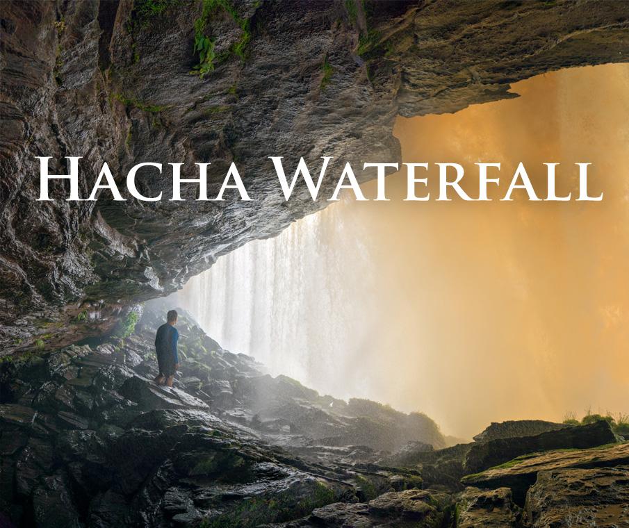 Canaima Lagoon, Venezuela.  Hacha Waterfall