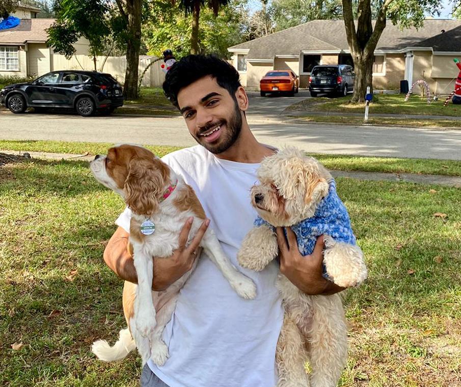 We took the dogs to the park!